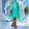 Ariel Mermaid Deluxe Costume Dress with Scaled Print and Flowing Fin Ruffles